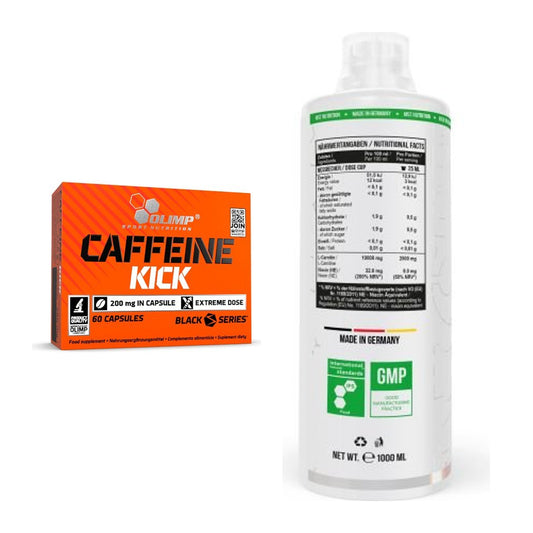 Kit d'entraînement : Olimp Caffeine Kick + MST L-Carnitine 100 000 (1 000 ml) - tous les éléments inclus