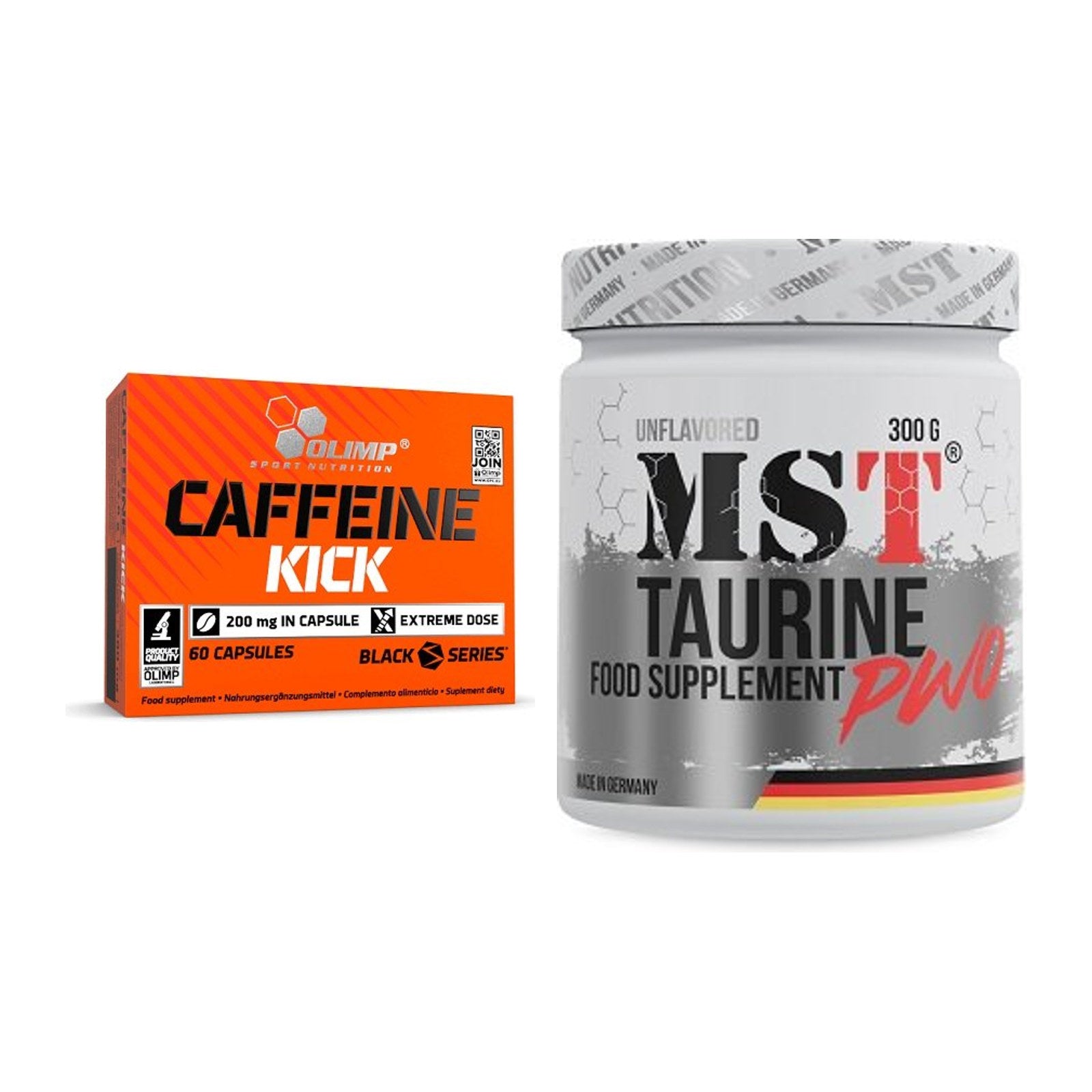 Trainings-Set: Olimp Caffeine Kick + MST Taurine – alle enthaltenen Artikel