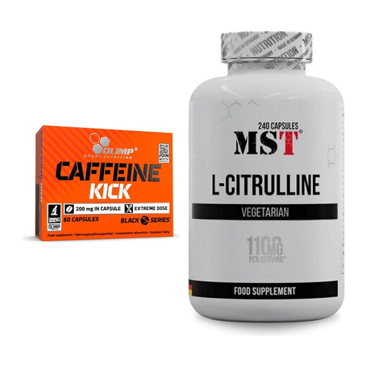 Treeningkomplekt: Olimp Caffeine Kick + MST Citrulline – kõik esemed on kaasas