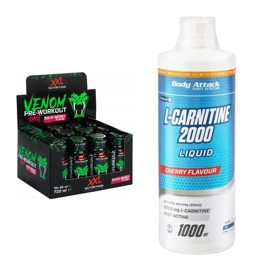 Trainings-Set: XXL Nutrition Venom Shot + Body Attack L-Carnitine – alle enthaltenen Artikel