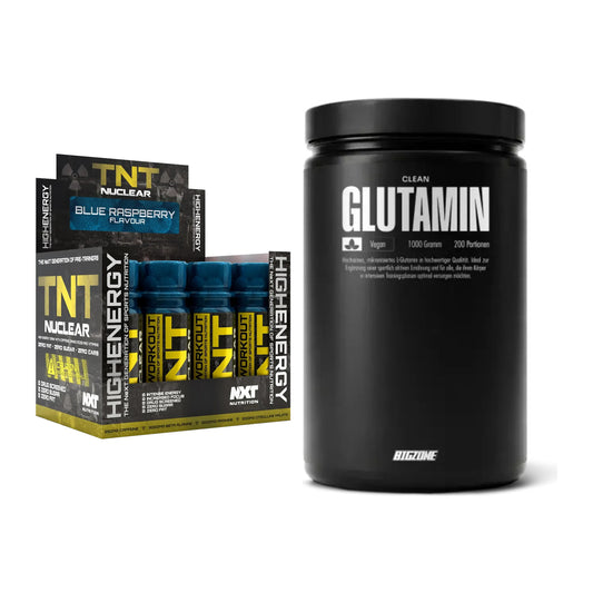 Trainings-Set: NXT Nutrition TNT Nuclear Shots + Big Zone Glutamin – alle enthaltenen Artikel