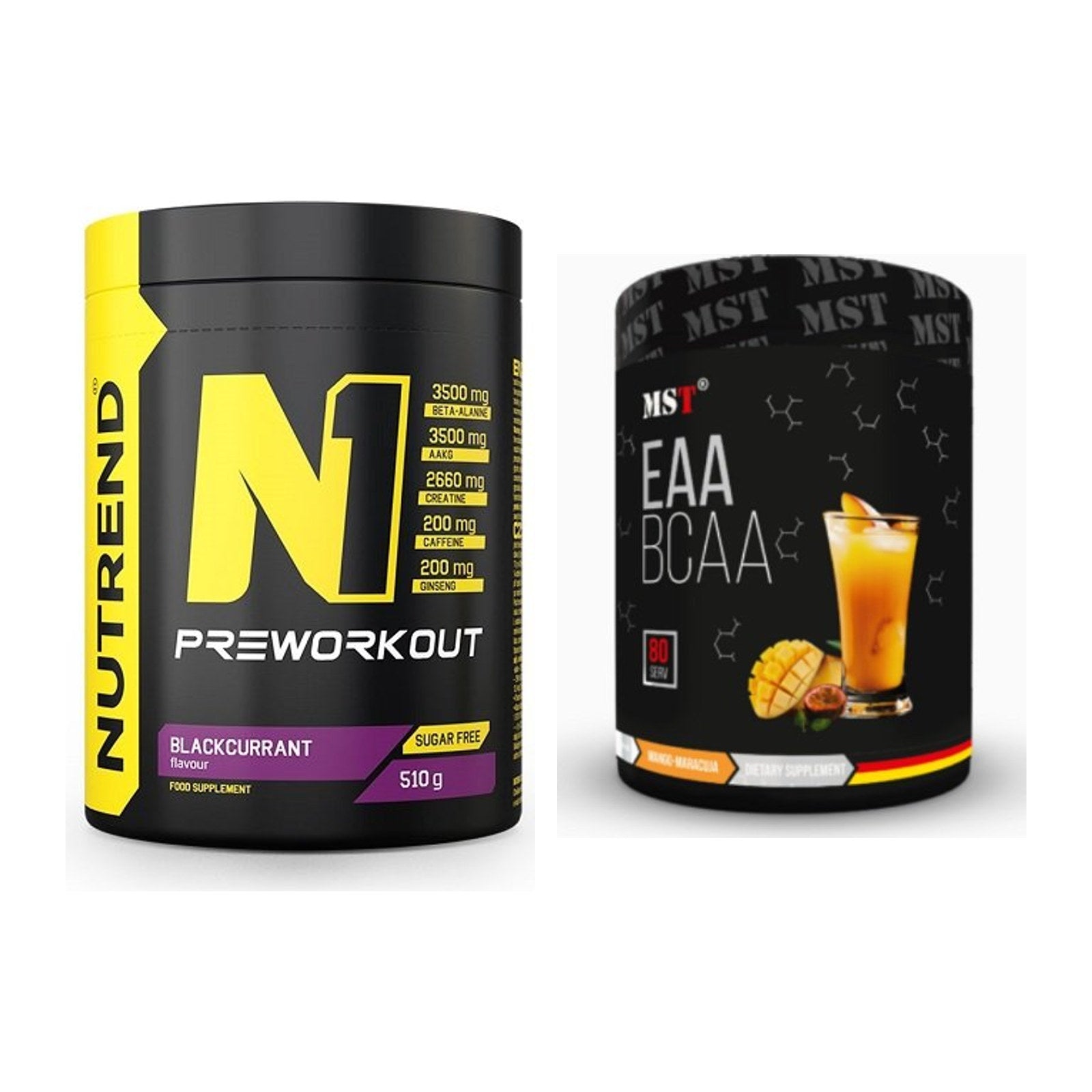 Trainings-Set: Nutrend N1 Preworkout + MST EAA & BCAA – alle enthaltenen Artikel