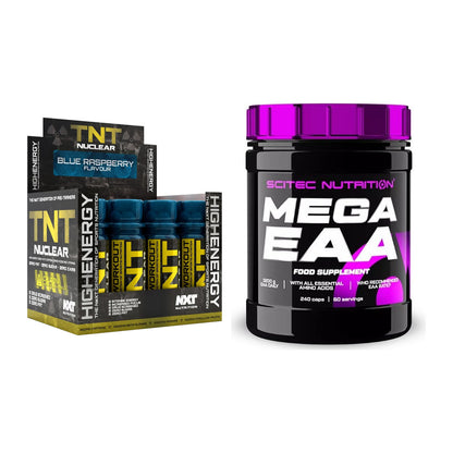 Trainings-Set: NXT Nutrition TNT Nuclear Shots + Scitec Mega EAA – alle enthaltenen Artikel