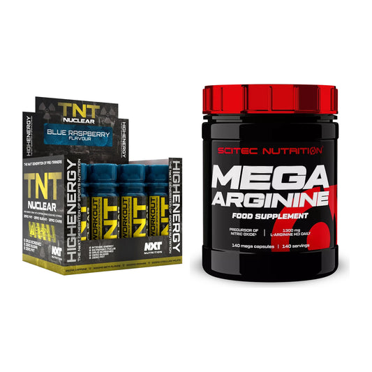 Trainings-Set: NXT Nutrition TNT Nuclear Shots + Scitec Mega Arginine – alle enthaltenen Artikel