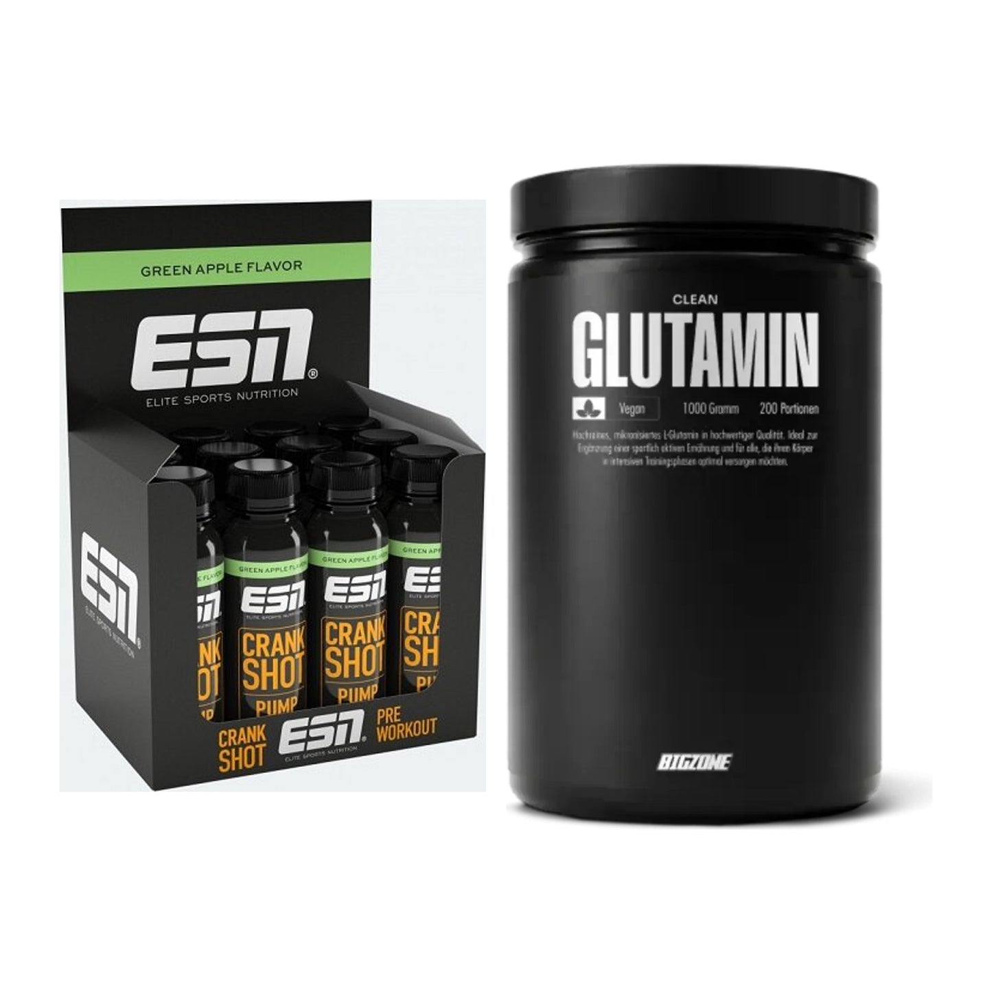 Trainings-Set: ESN Crank Pump Shot + Big Zone Glutamin – alle enthaltenen Artikel