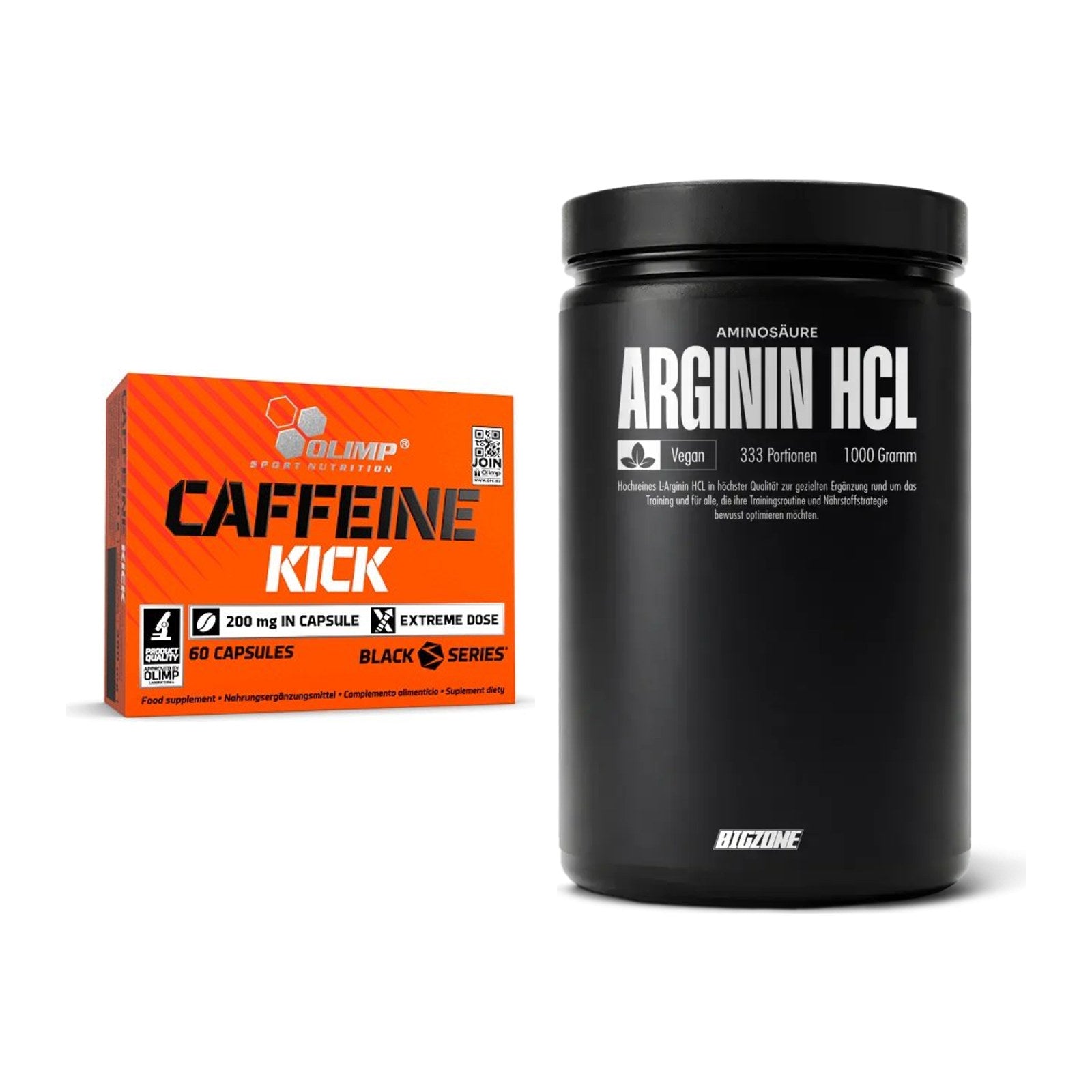 Trainings-Set: Olimp Caffeine Kick + Big Zone L-Arginin – alle enthaltenen Artikel