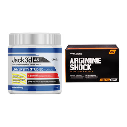 Trainings-Set: USP Labs Jack3d 45 Serv. + Body Attack Arginine Shock – alle enthaltenen Artikel