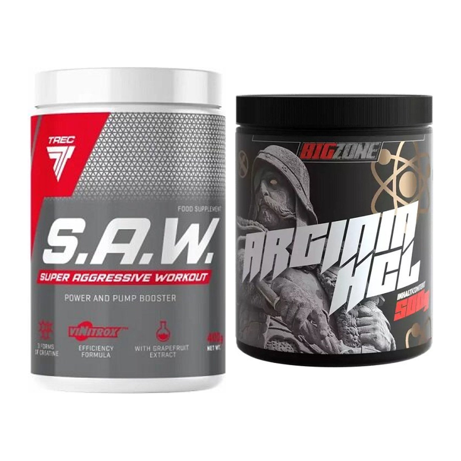 Trainings-Set: Trec Nutrition SAW Booster + Big Zone Arginine HCl – alle enthaltenen Artikel