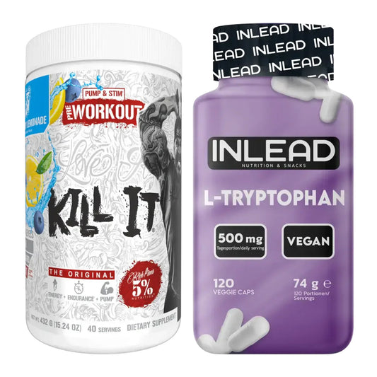 Træningssæt: Rich Piana 5% Nutrition + INLEAD L-Tryptophan 500mg - alle varer inkluderet