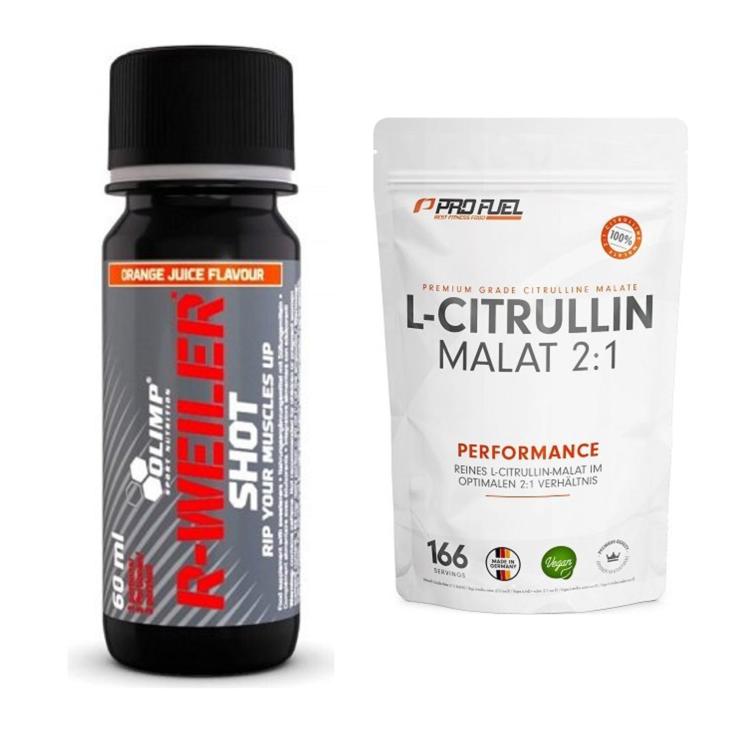 Trainings-Set: Olimp R-Weiler Shot + ProFuel L-Citrullin Malat – alle enthaltenen Artikel