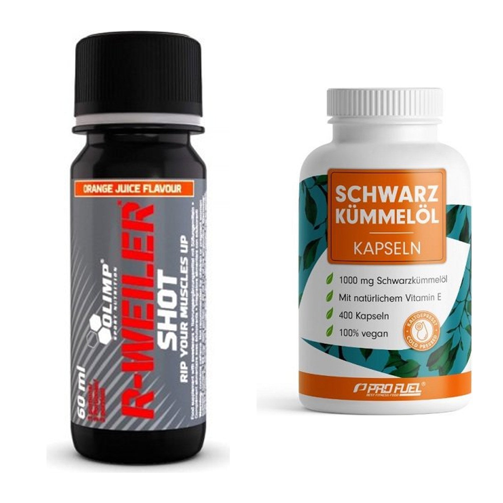Trainings-Set: Olimp R-Weiler Shot + ProFuel Schwarzkümmelöl – alle enthaltenen Artikel