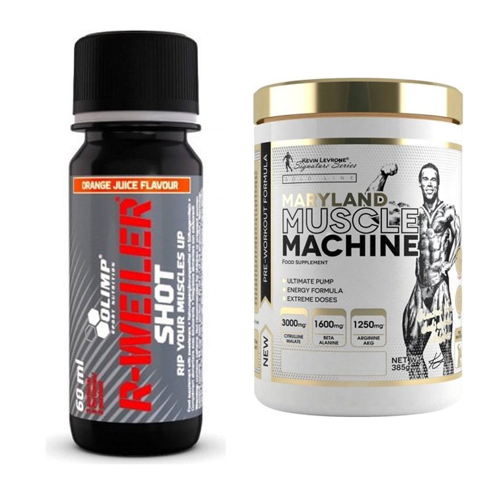 Trainings-Set: Olimp R-Weiler Shot + Kevin Levrone Maryland Muscle – alle enthaltenen Artikel
