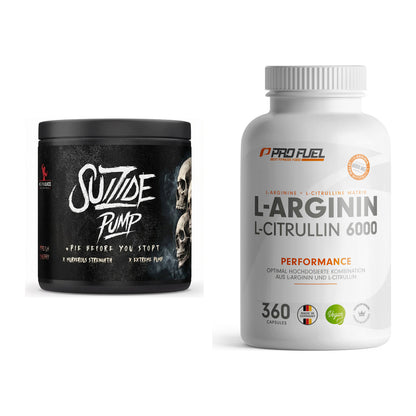 Trainings-Set: #GYMJUICE SUIZIDE PUMP + ProFuel L-Arginin – alle enthaltenen Artikel