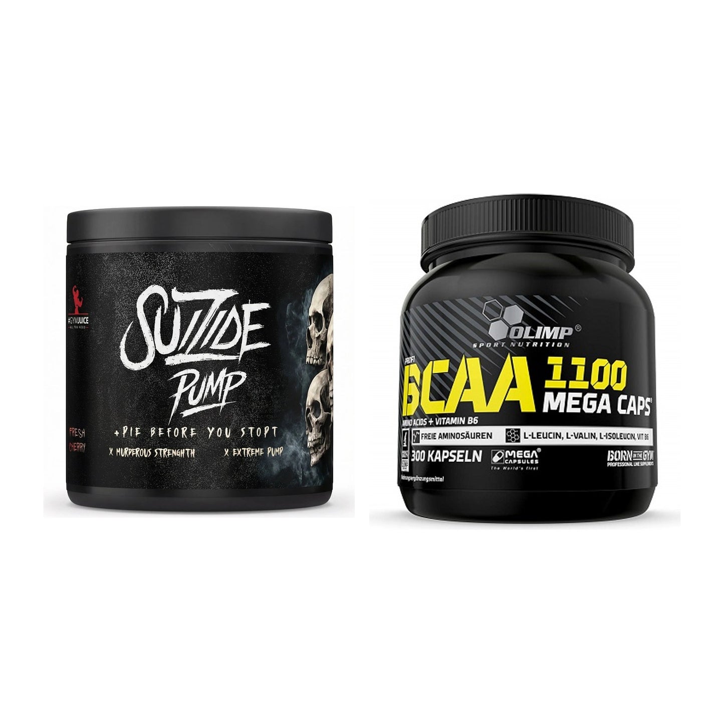Trainings-Set: #GYMJUICE SUIZIDE PUMP + Olimp BCAA Mega Caps – alle enthaltenen Artikel