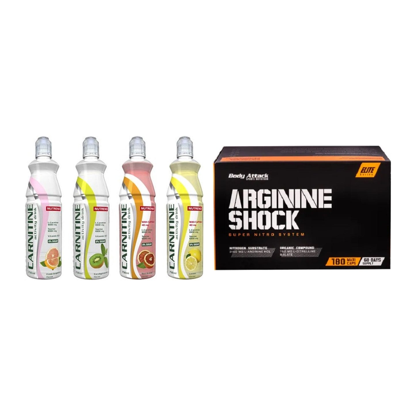 Trainings-Set: Nutrend Activity + Body Attack Arginine Shock – alle enthaltenen Artikel