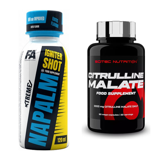 Trainings-Set: FA Nutrition Xtreme Napalm + Scitec Citrulline Malate – alle enthaltenen Artikel