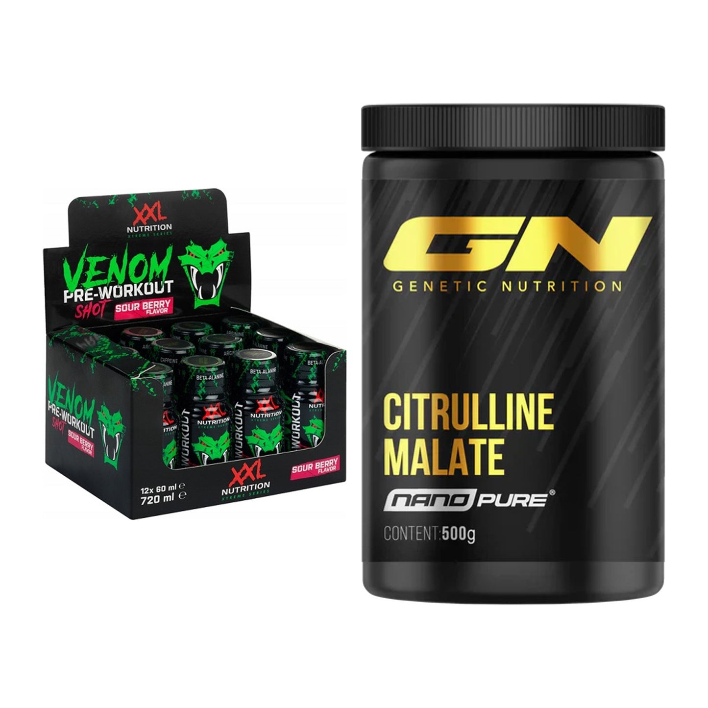 Trainings-Set: XXL Nutrition Venom Shot + GN Citrulline Malate – alle enthaltenen Artikel