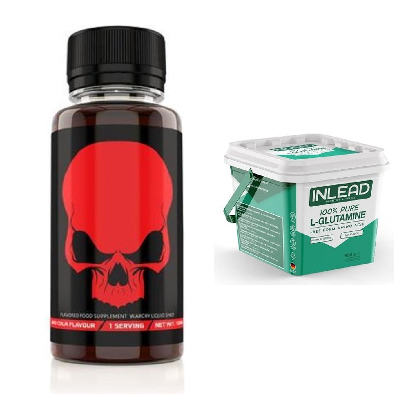 Trainings-Set: Genius Nutrition Warcry Liquid + INLEAD L-Glutamine – alle enthaltenen Artikel