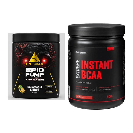 Trainings-Set: Peak Epic Pump Stim + Body Attack Instant BCAA – alle enthaltenen Artikel