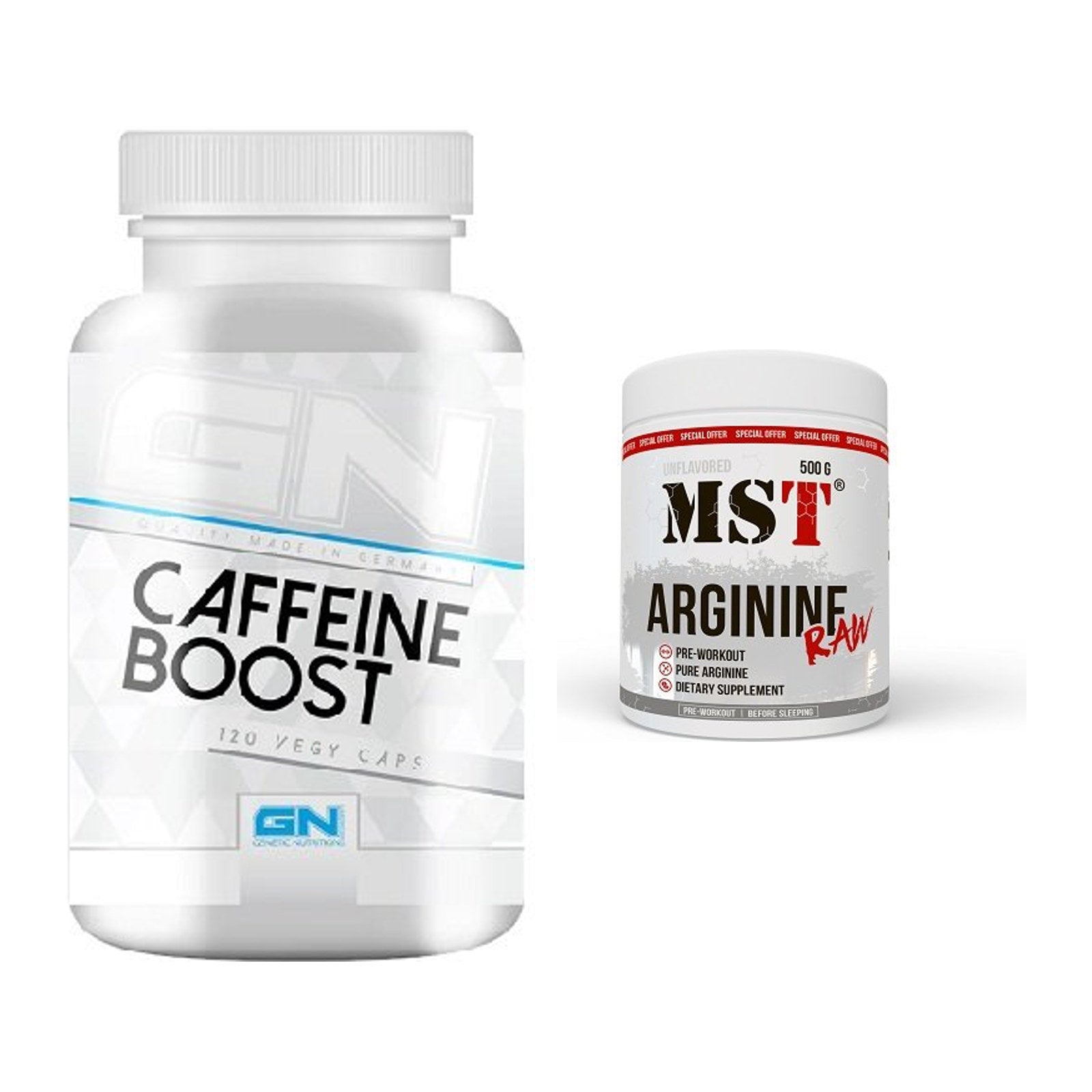Trainings-Set: GN Caffein Boost + MST Arginine RAW – alle enthaltenen Artikel