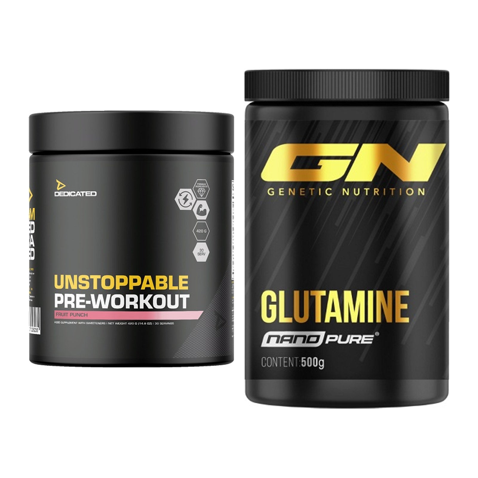 Trainings-Set: Dedicated Unstoppable + GN Nano Pure Glutamine – alle enthaltenen Artikel
