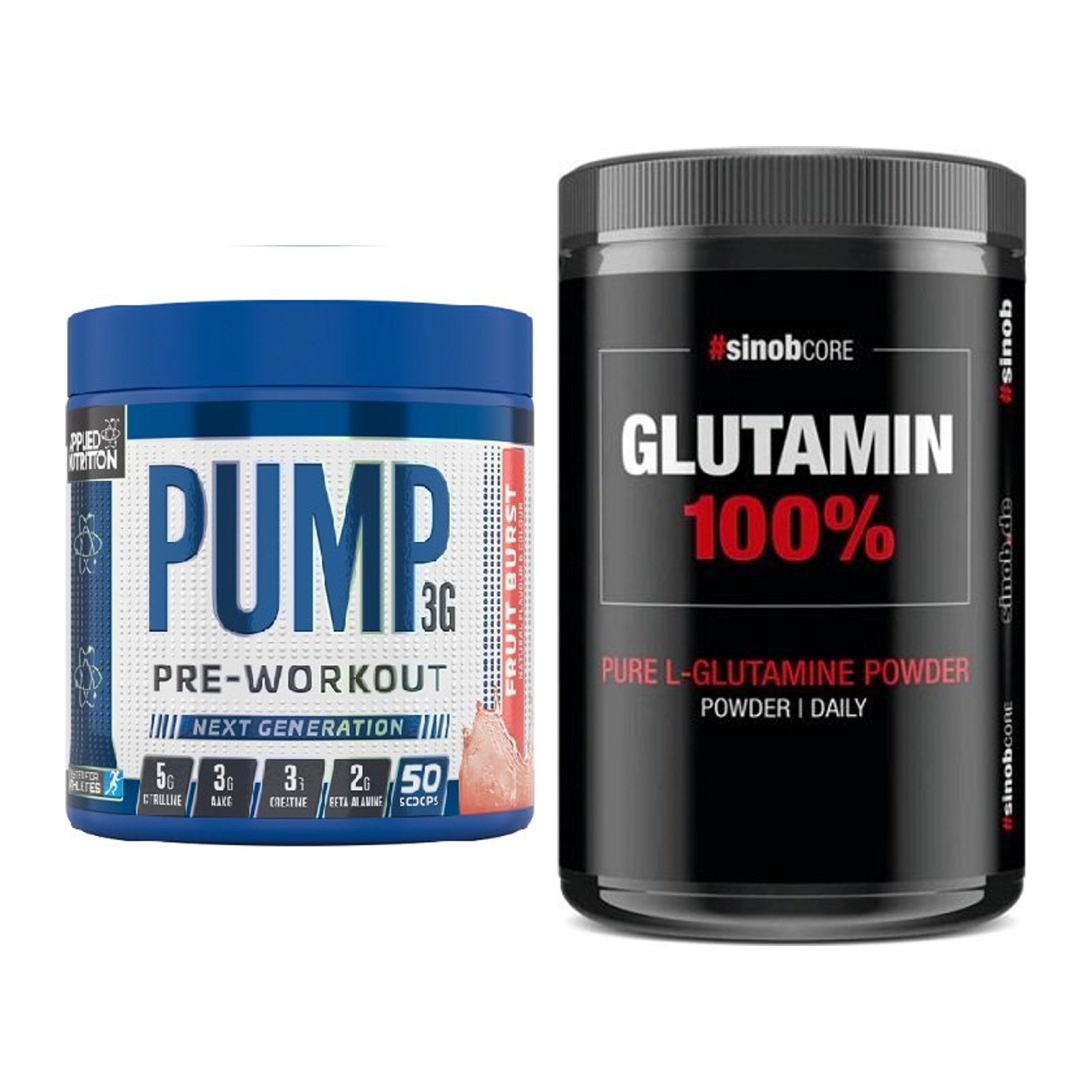 Trainings-Set: Applied Nutrition Pump + Sinob Core L-Glutamin – alle enthaltenen Artikel