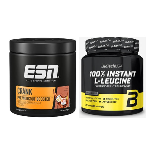 Trainings-Set: ESN Crank Booster + BioTech 100% Instant L-Leucine – alle enthaltenen Artikel