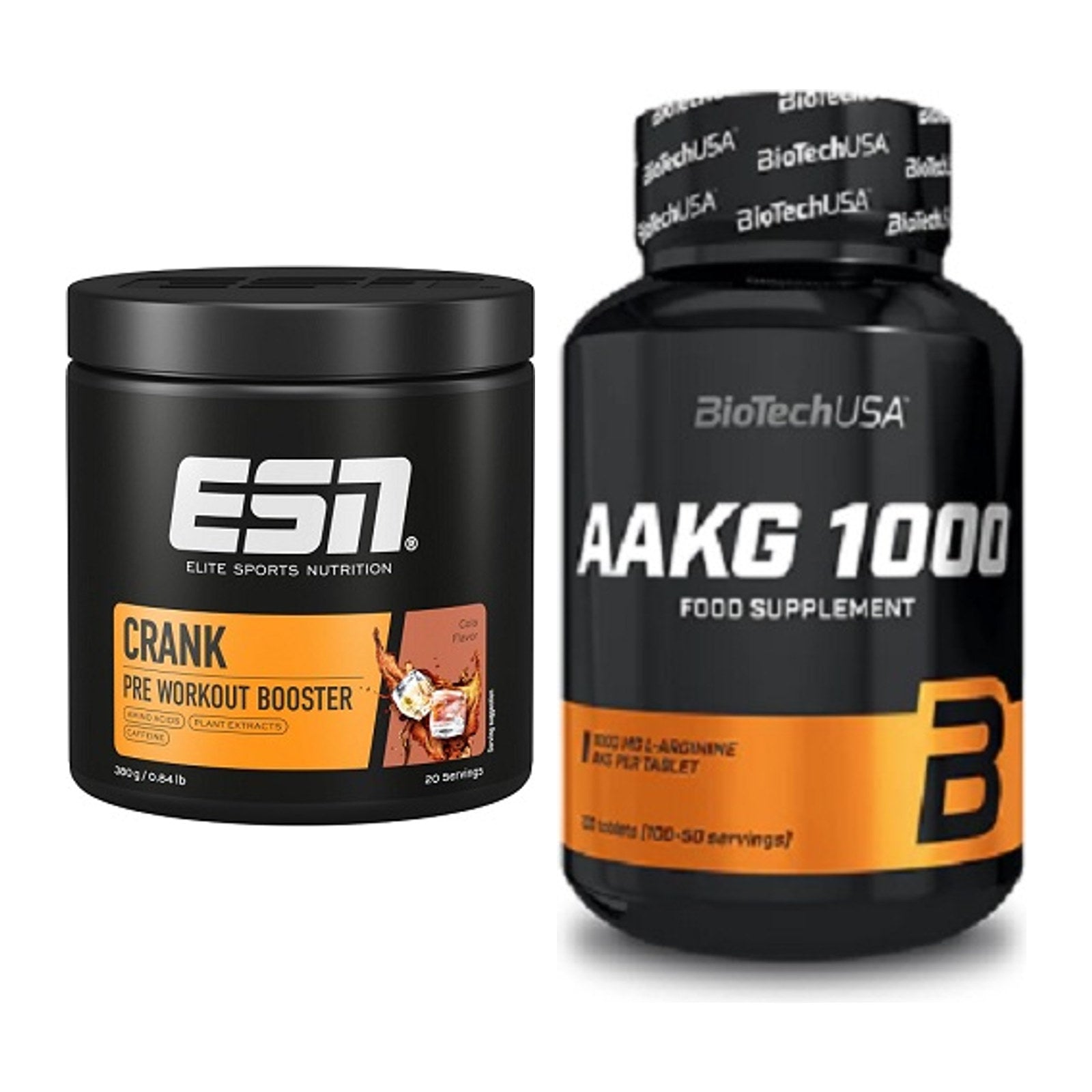 Trainings-Set: ESN Crank Booster + BioTech AAKG 1000mg 100 Tabl. – alle enthaltenen Artikel