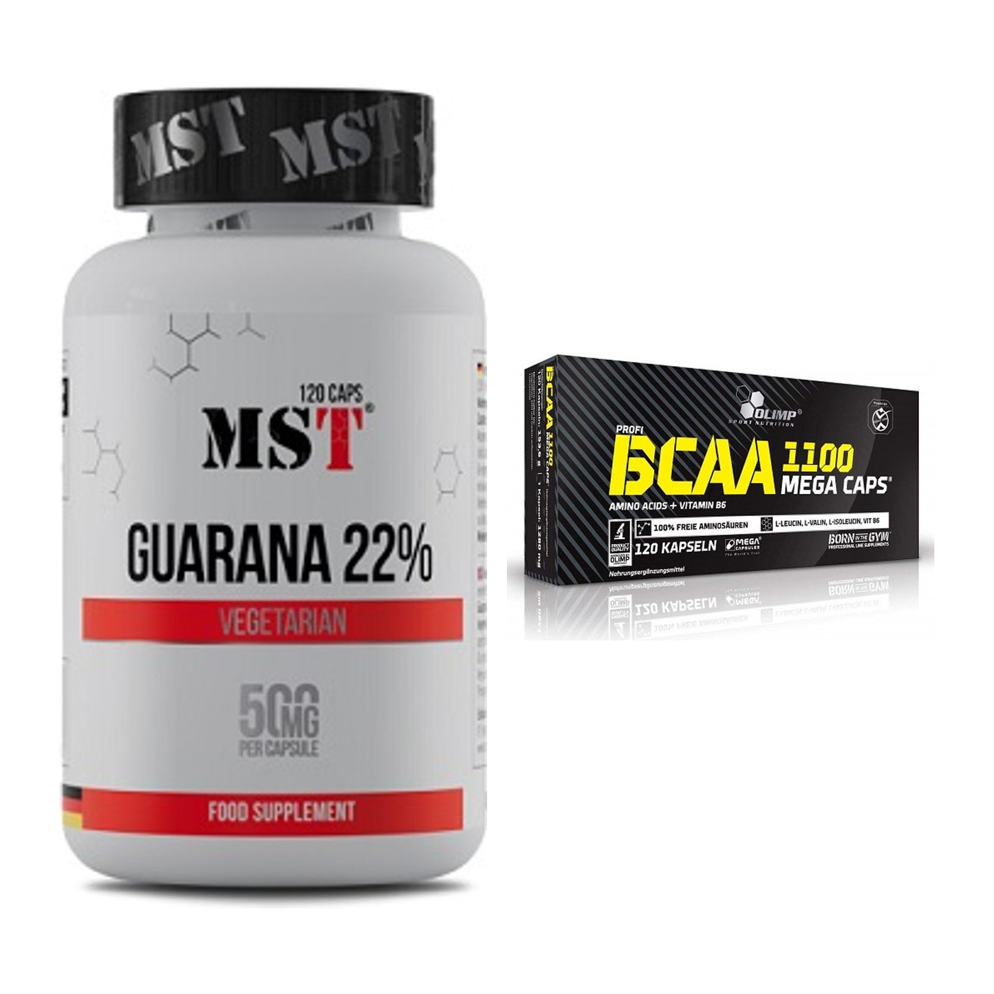 Trainings-Set: MST Guarana 22% + Olimp BCAA Mega Caps – alle enthaltenen Artikel