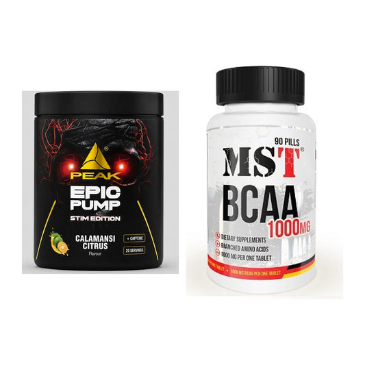 Trainings-Set: Peak Epic Pump Stim Edition + MST BCAA 1000 (90 Tabl.) – alle enthaltenen Artikel