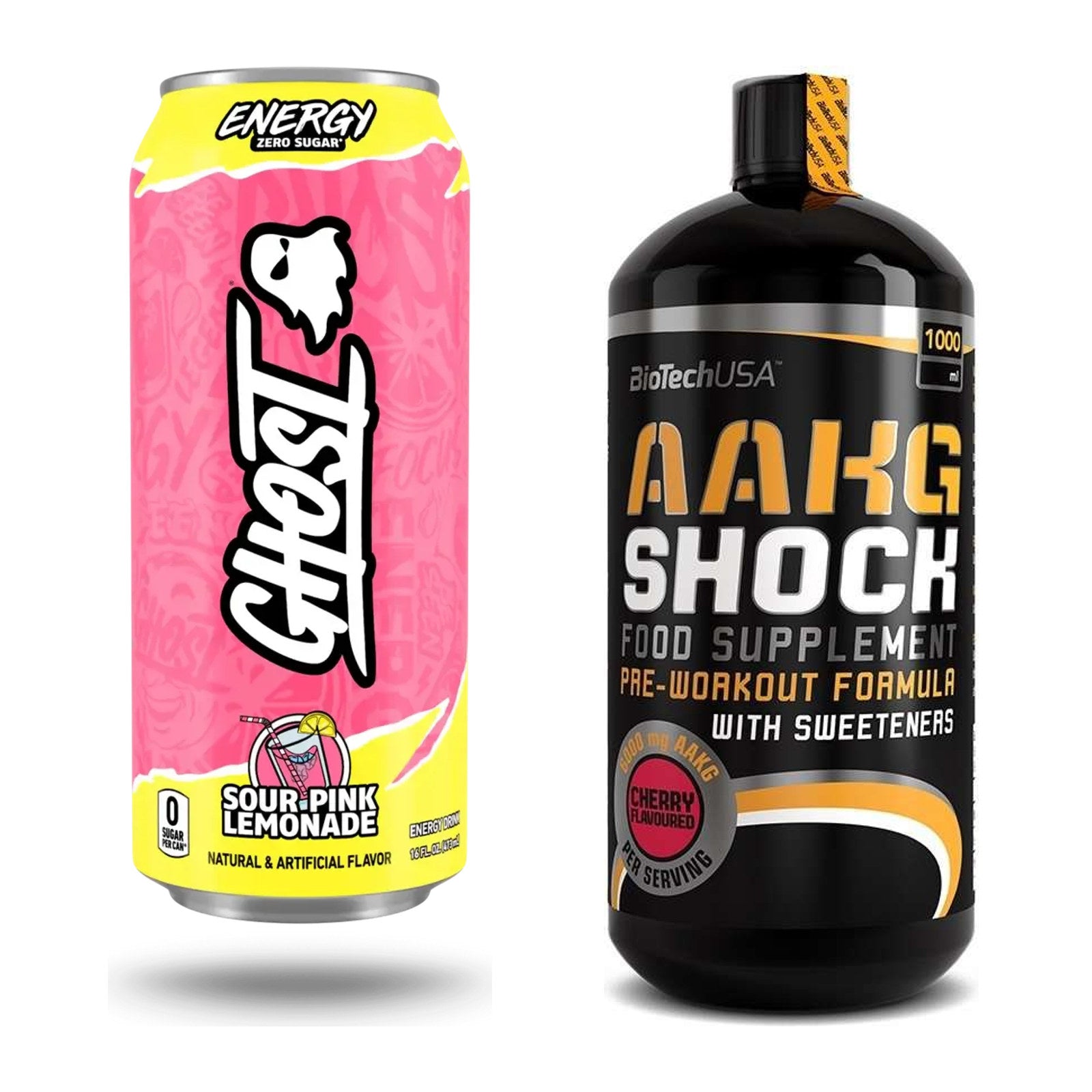 Trainings-Set: Ghost Energy + BioTech AAKG Shock Extreme – alle enthaltenen Artikel