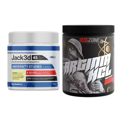 Trainings-Set: USP Labs Jack3d 45 Serv. + Big Zone Arginine HCl – alle enthaltenen Artikel