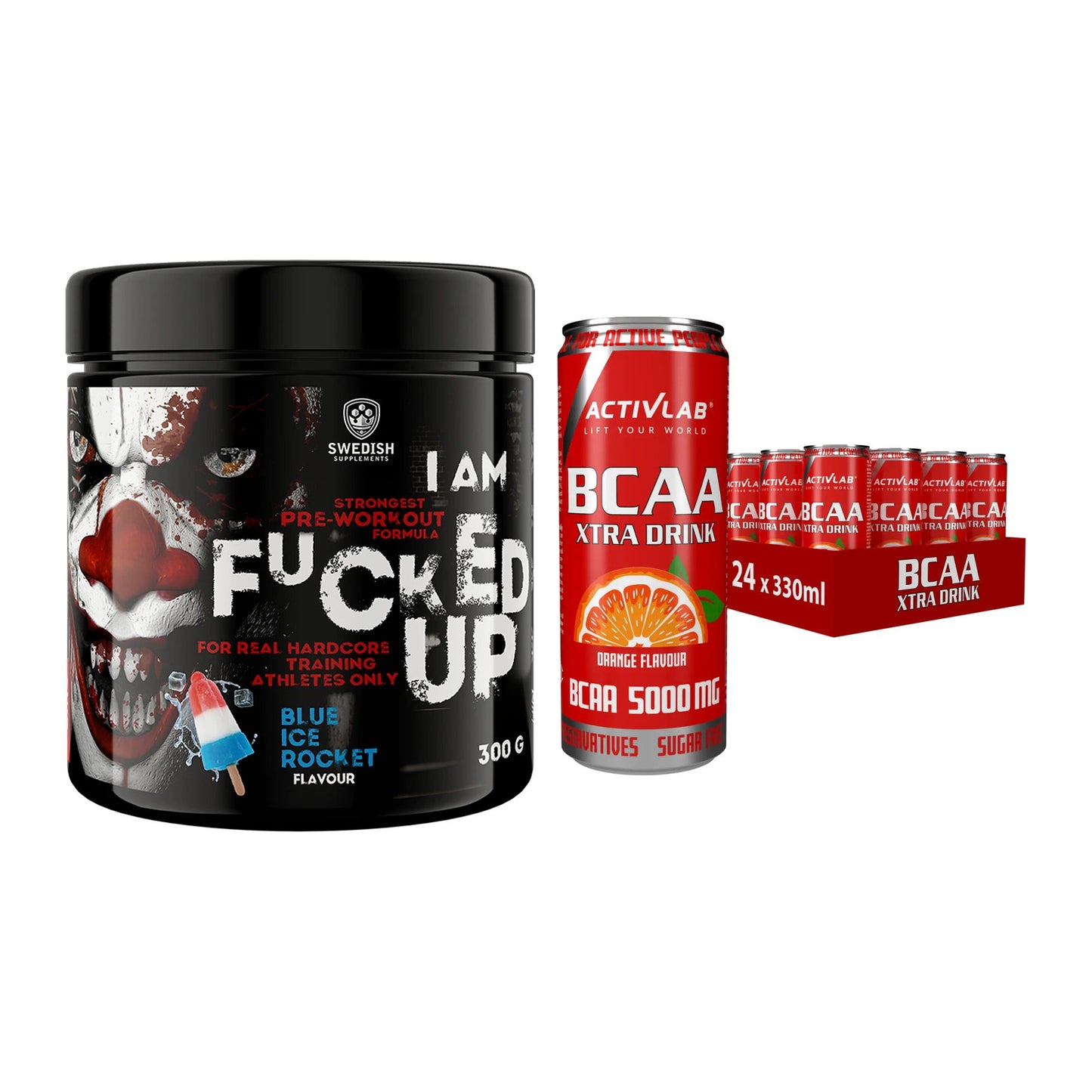 Trainings-Set: Swedish Supplements Fucked + Activlab BCAA Xtra Drink – alle enthaltenen Artikel