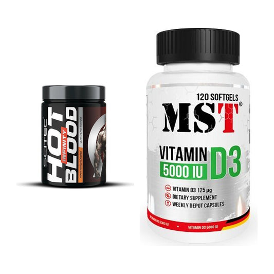 Trainings-Set: Scitec Hot Blood INFINITY + MST Vitamin D3 5000IU 120 – alle enthaltenen Artikel