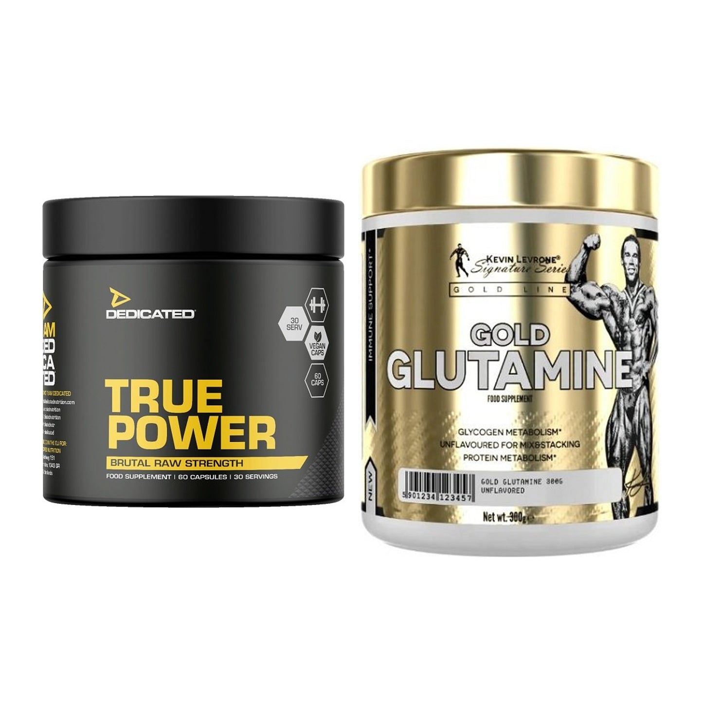 Trainings-Set: Dedicated True Power + Kevin Levrone GOLD Glutamine – alle enthaltenen Artikel