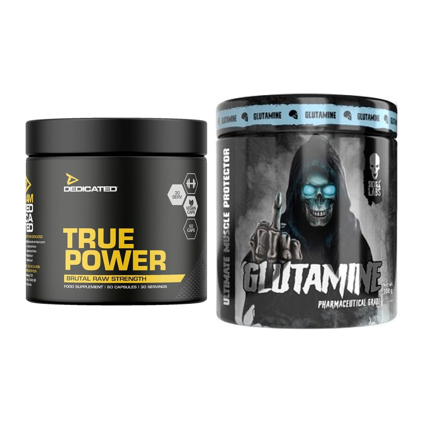 Trainings-Set: Dedicated True Power + Skull Labs Glutamine – alle enthaltenen Artikel