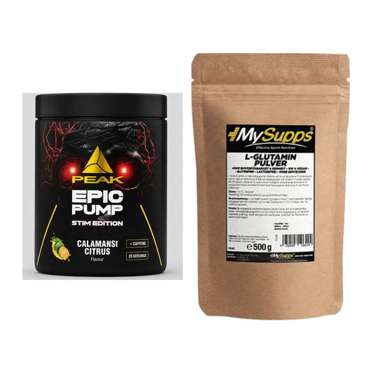 Trainings-Set: Peak Epic Pump Stim Edition + MySupps Glutamine – alle enthaltenen Artikel