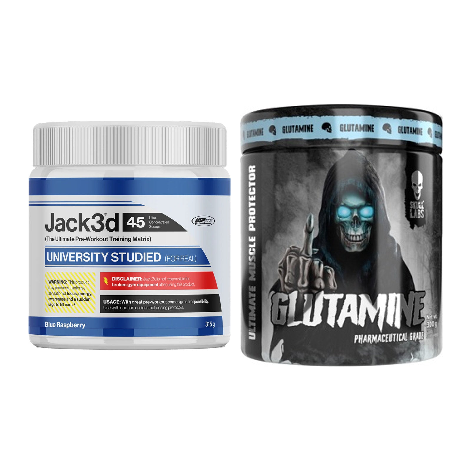 Trainings-Set: USP Labs Jack3d 45 Serv. + Skull Labs Glutamine – alle enthaltenen Artikel