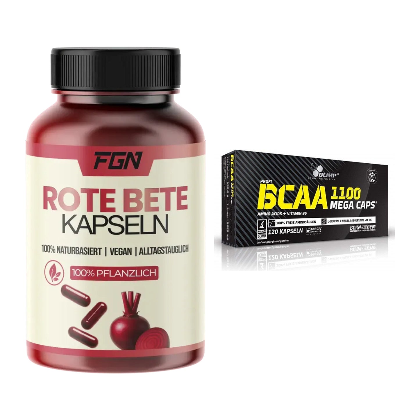 Trainings-Set: FGN Rote Beete + Olimp BCAA Mega Caps – alle enthaltenen Artikel