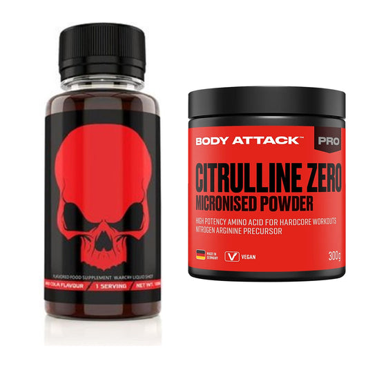Trainings-Set: Genius Nutrition Warcry + Body Attack 100 % – alle enthaltenen Artikel