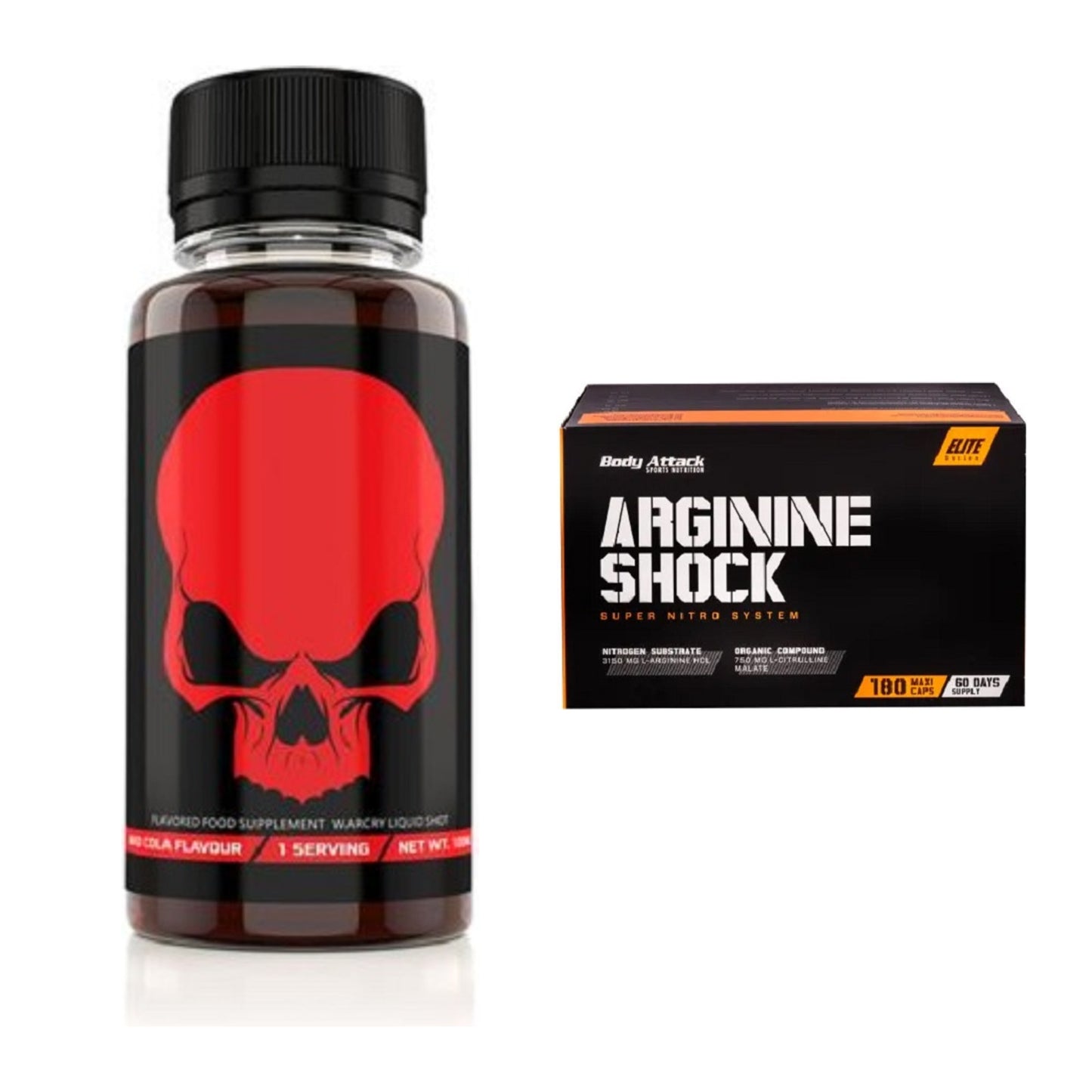 Trainings-Set: Genius Nutrition Warcry + Body Attack Arginine Shock – alle enthaltenen Artikel
