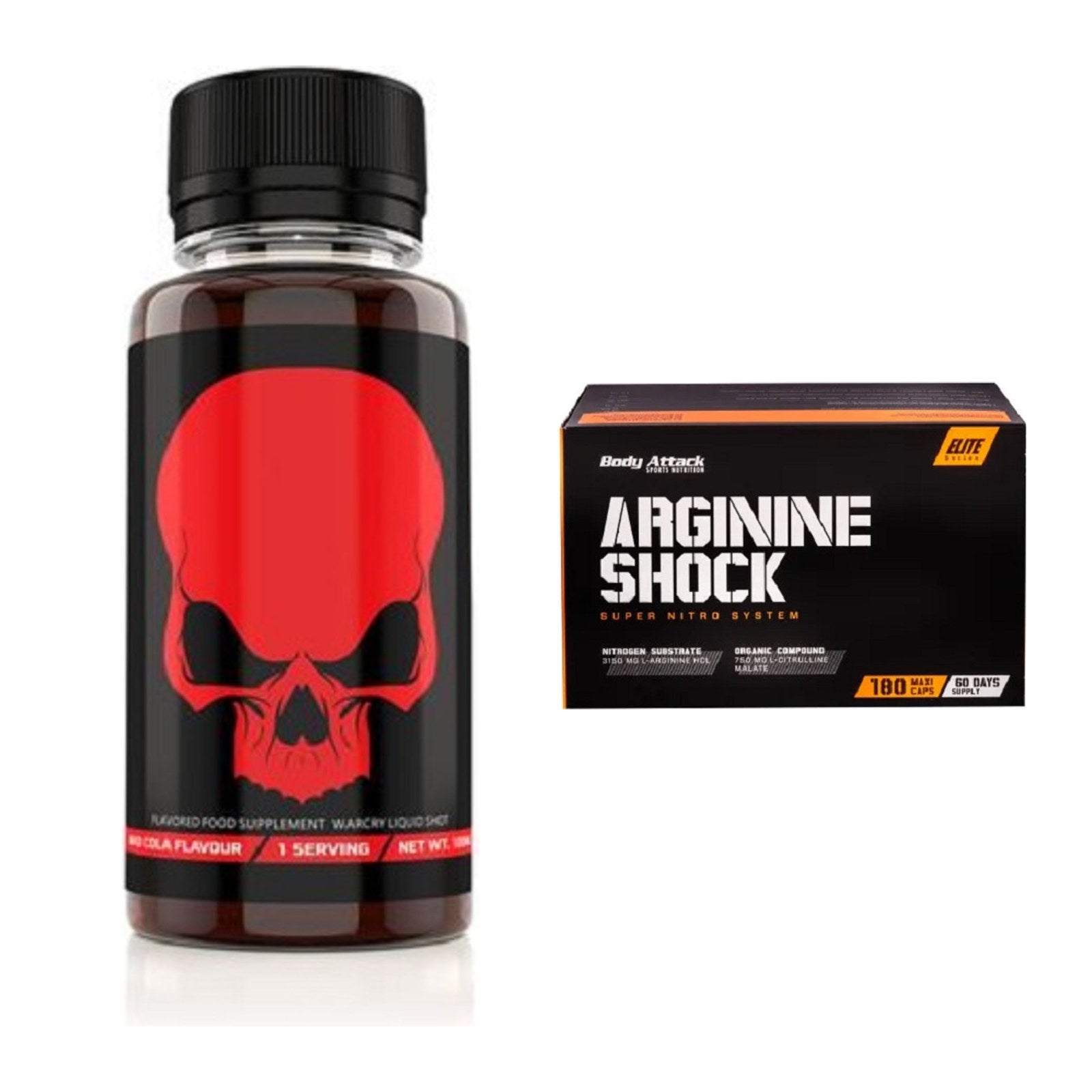 Trainings-Set: Genius Nutrition Warcry + Body Attack Arginine Shock – alle enthaltenen Artikel