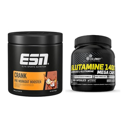 Trainings-Set: ESN Crank Booster + Olimp L-Glutamine Mega Caps – alle enthaltenen Artikel