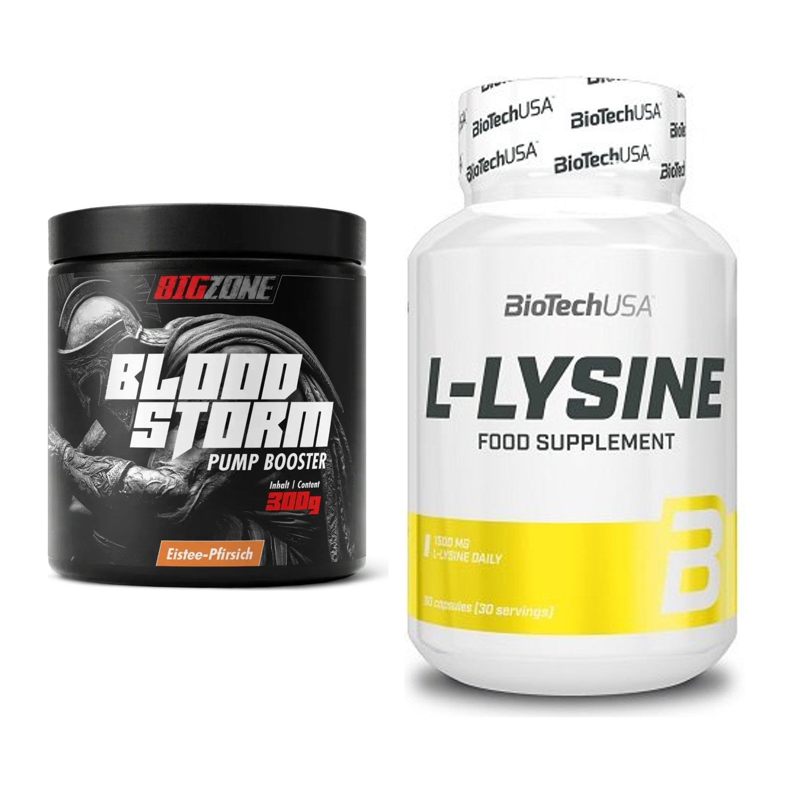 Trainings-Set: Big Zone Bloodstorm 2.0 + BioTech L-Lysine – alle enthaltenen Artikel