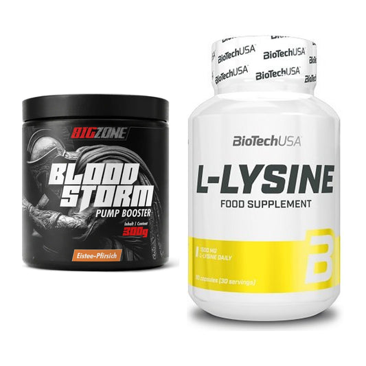 Trainings-Set: Big Zone Bloodstorm 2.0 + BioTech L-Lysine – alle enthaltenen Artikel