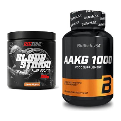 Trainings-Set: Big Zone Bloodstorm 2.0 + BioTech AAKG 1000mg 100 Tabl. – alle enthaltenen Artikel