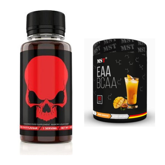 Trainings-Set: Genius Nutrition Warcry Liquid + MST EAA & BCAA – alle enthaltenen Artikel