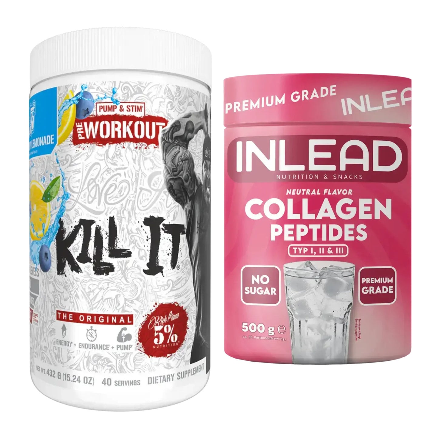 Trainings-Set: Rich Piana 5% Nutrition + INLEAD Collagen Peptides – alle enthaltenen Artikel