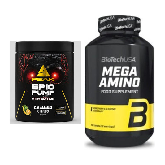 Trainings-Set: Peak Epic Pump Stim Edition + BioTech Mega Amino – alle enthaltenen Artikel