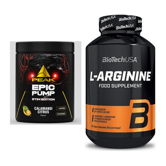 Trainings-Set: Peak Epic Pump Stim Edition + BioTech L-Arginine – alle enthaltenen Artikel